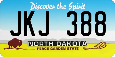 ND license plate JKJ388