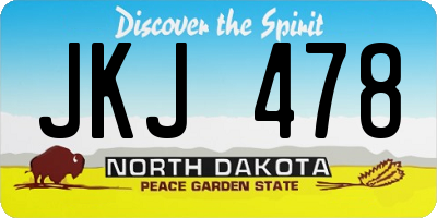 ND license plate JKJ478