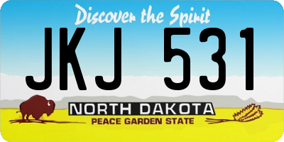 ND license plate JKJ531