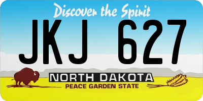 ND license plate JKJ627