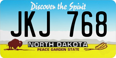 ND license plate JKJ768