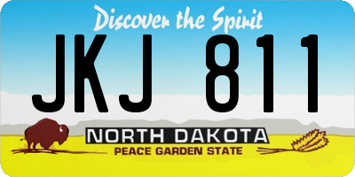ND license plate JKJ811