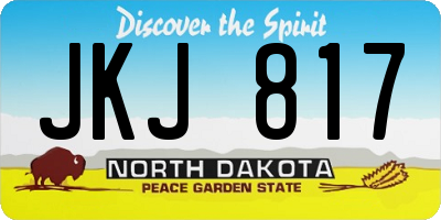 ND license plate JKJ817