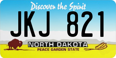 ND license plate JKJ821