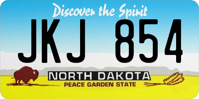 ND license plate JKJ854