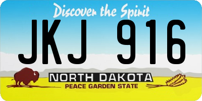 ND license plate JKJ916