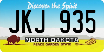 ND license plate JKJ935