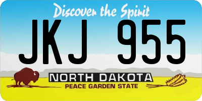 ND license plate JKJ955