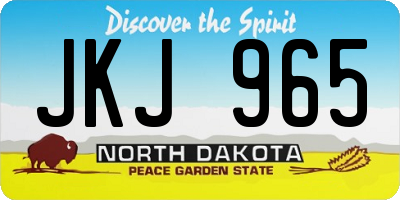 ND license plate JKJ965