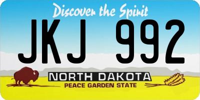 ND license plate JKJ992