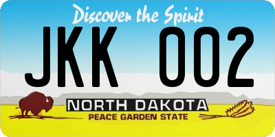 ND license plate JKK002