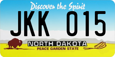ND license plate JKK015