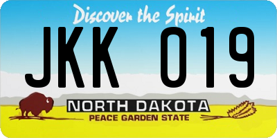 ND license plate JKK019