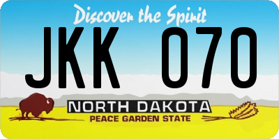 ND license plate JKK070