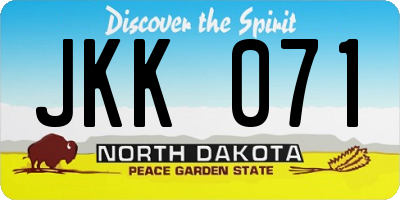 ND license plate JKK071