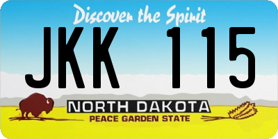 ND license plate JKK115