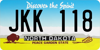 ND license plate JKK118