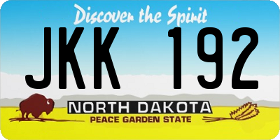 ND license plate JKK192