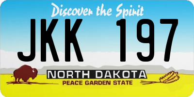 ND license plate JKK197
