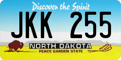 ND license plate JKK255
