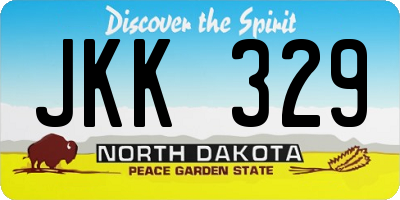 ND license plate JKK329