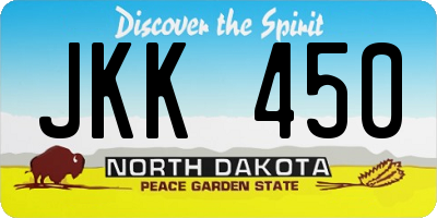ND license plate JKK450