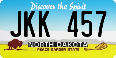 ND license plate JKK457