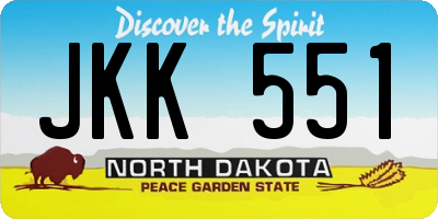 ND license plate JKK551