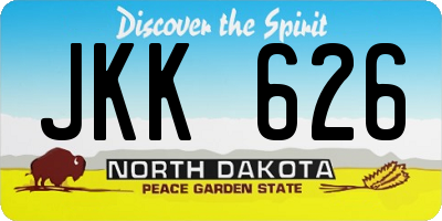 ND license plate JKK626