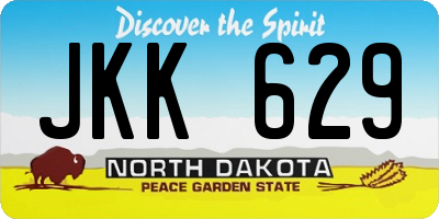 ND license plate JKK629