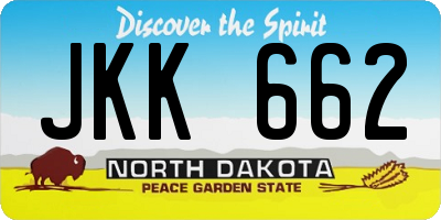 ND license plate JKK662