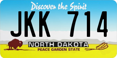 ND license plate JKK714