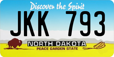 ND license plate JKK793