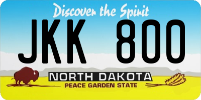 ND license plate JKK800
