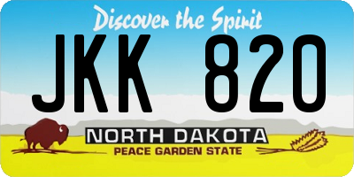 ND license plate JKK820