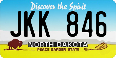 ND license plate JKK846
