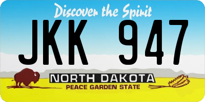 ND license plate JKK947