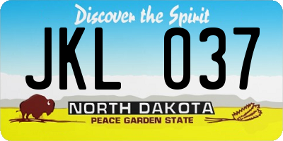 ND license plate JKL037