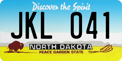ND license plate JKL041