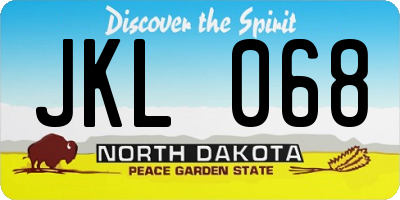 ND license plate JKL068