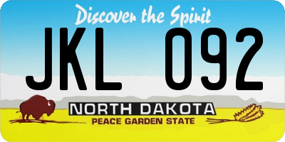 ND license plate JKL092