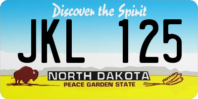 ND license plate JKL125