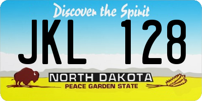 ND license plate JKL128