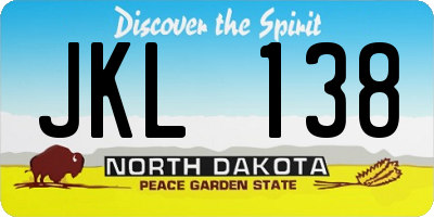 ND license plate JKL138