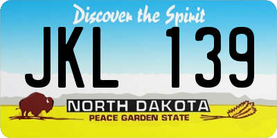 ND license plate JKL139