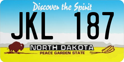 ND license plate JKL187