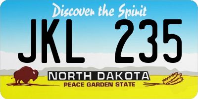 ND license plate JKL235