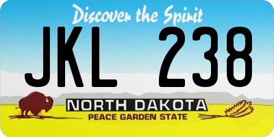 ND license plate JKL238