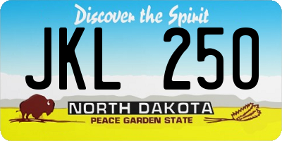 ND license plate JKL250