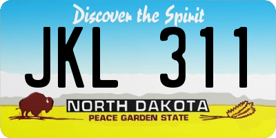 ND license plate JKL311